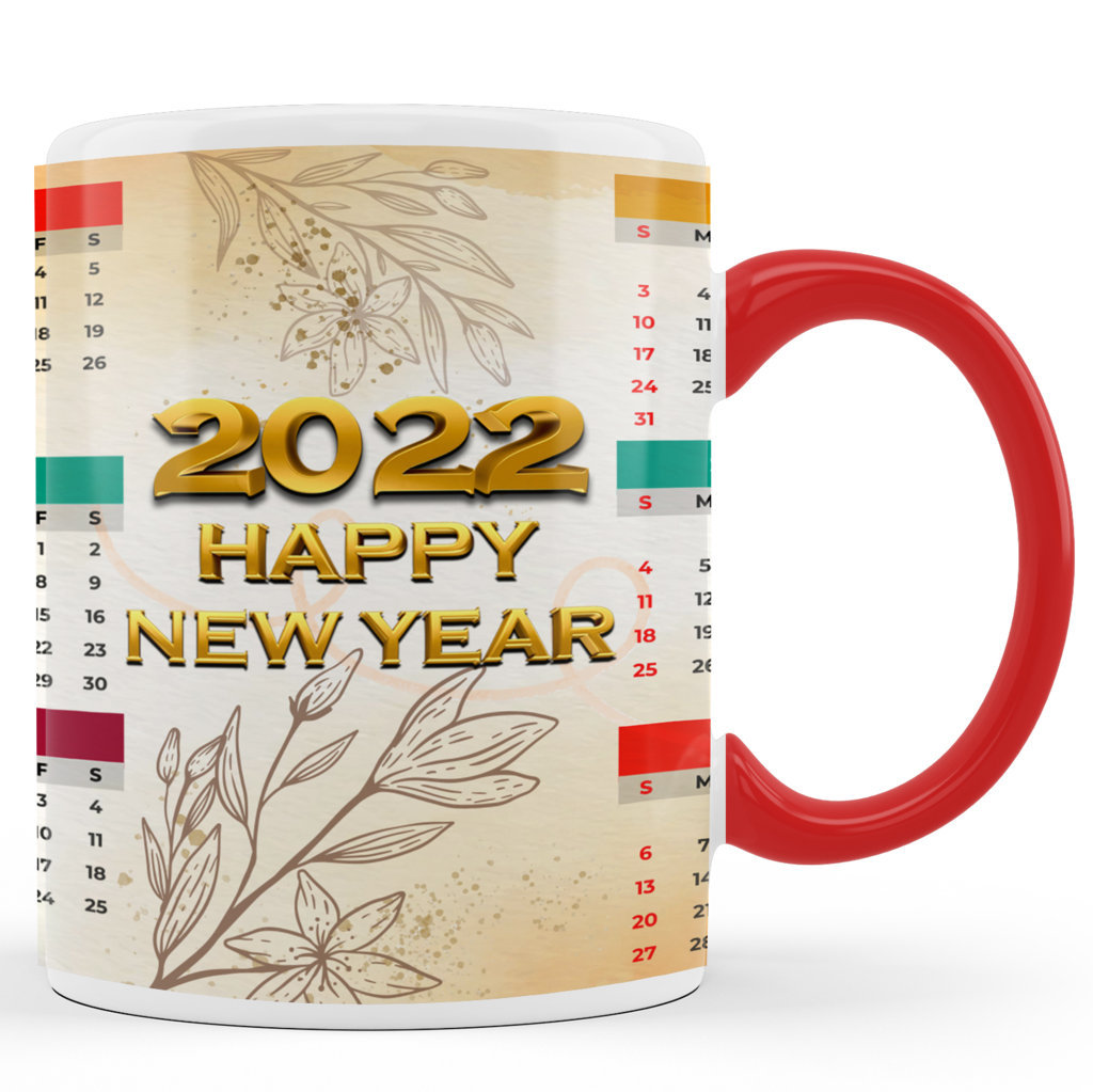 Calendar 2022 | Happy New Year 2022 Mug | 325 Ml | Printed Ceramic Coffee Mug